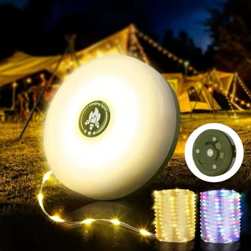 LED Camping Lamp Strip Atmosphere 10M Length Waterproof Recyclable Tent Light Outdoor Garden Decoration Flashlight for Tent Room