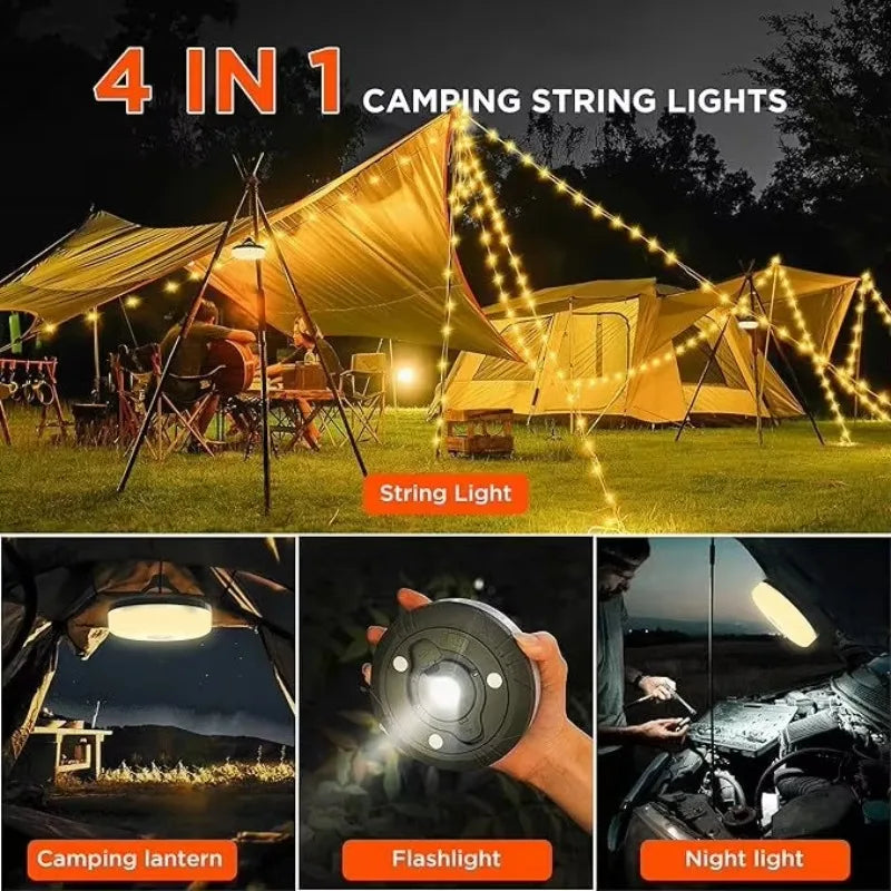 LED Camping Lamp Strip Atmosphere 10M Length Waterproof Recyclable Tent Light Outdoor Garden Decoration Flashlight for Tent Room