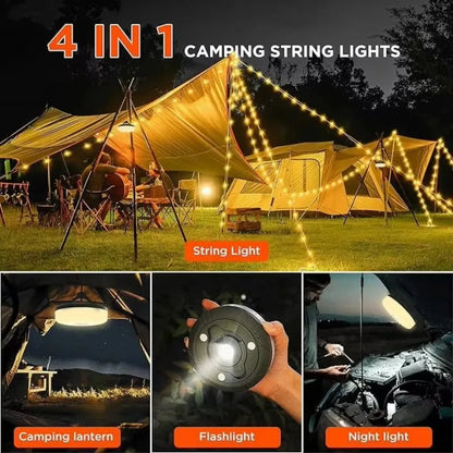 LED Camping Lamp Strip Atmosphere 10M Length Waterproof Recyclable Tent Light Outdoor Garden Decoration Flashlight for Tent Room