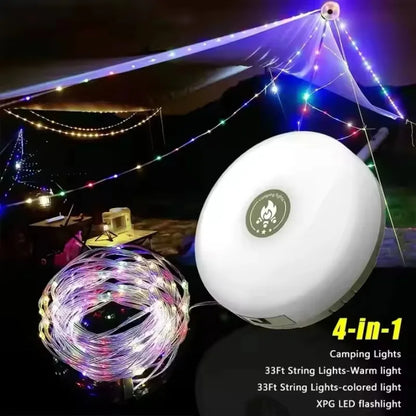 LED Camping Lamp Strip Atmosphere 10M Length Waterproof Recyclable Tent Light Outdoor Garden Decoration Flashlight for Tent Room